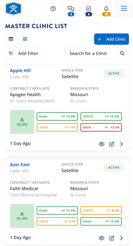 Elevate Dashboard Mobile